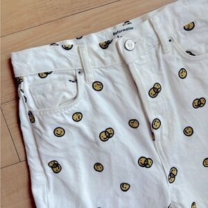 NWOT Reformation White Mixed Emotions High Rise Straight Jeans